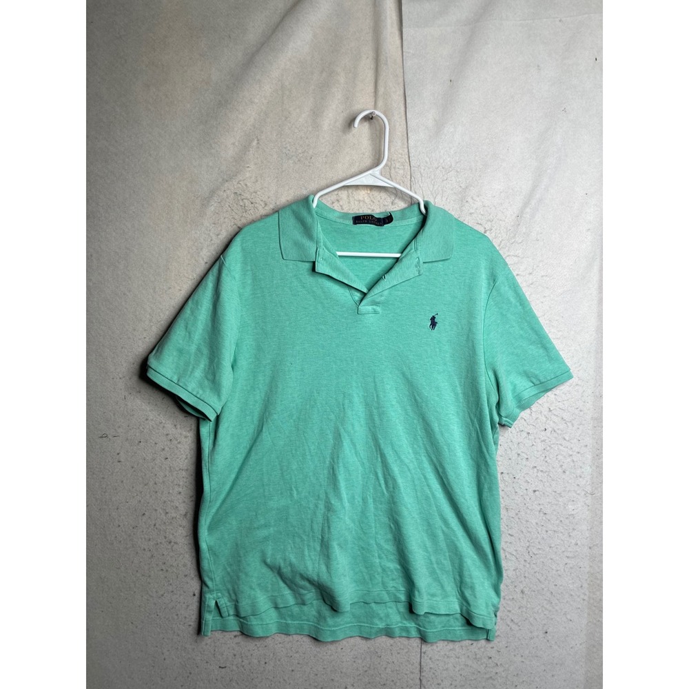 Polo Ralph Lauren Mens Large Mint Green Heather Short Sleeve Polo Shirt 9070